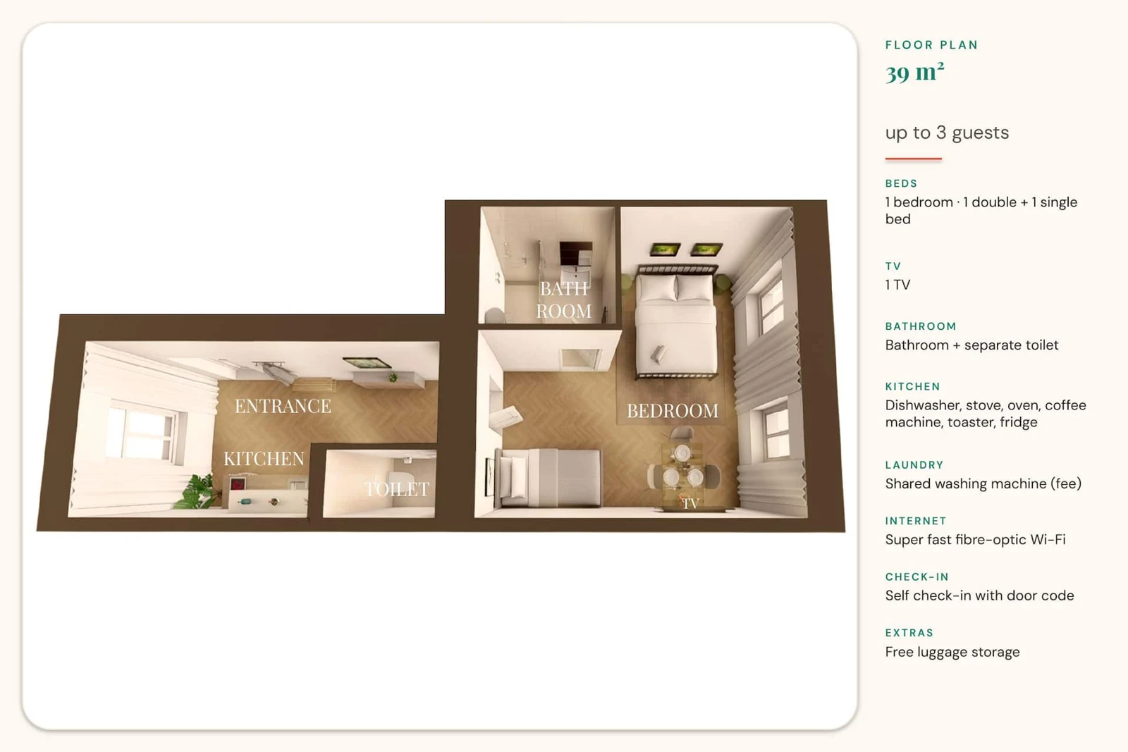 Grundriss Helles Apartment, neu saniert