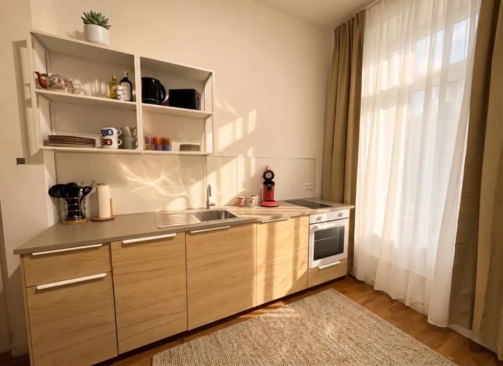 Voll ausgestattete Küche – Drei-Zimmer-Apartment