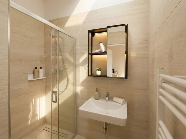 Badezimmer – Neues Apartment mit zwei Schlafzimmern